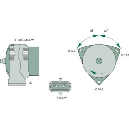 Generátor Bosch | 51 26101 7232, 51 26101 7234, 51 26101 7242, 51 26101 7247, 51 26101 9242, 51 26101 9247, 51 26101 7265, 51 26101 9265