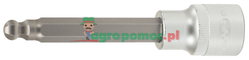 KS Tools 1/2" Bit-Stecknuss für Innensechskant-Schrauben mit Kugelkopf, lang, 6mm