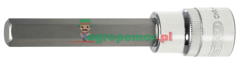 KS Tools 1/2" CHROMEplus® Bit-Stecknuss für Innensechskant-Schrauben, lang, 4mm