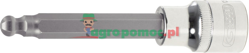 KS Tools 1/2" CHROMEplus® Bit-Stecknuss für Innensechskant-Schrauben mit Kugelkopf, lang, 12mm