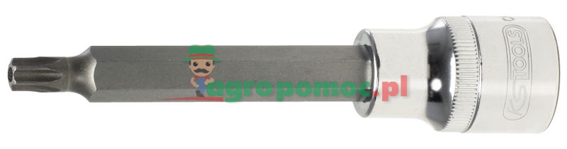 KS Tools 1/2" CHROMEplus® Bit-Stecknuss für TX-Schrauben mit Stirnlochbohrung, lang, TB60