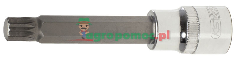 KS Tools 1/2" CHROMEplus® Bit-Stecknuss für Vielzahn (XZN®)-Schrauben, lang, M6