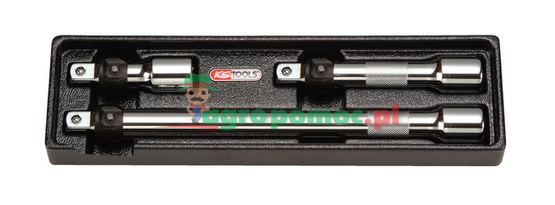 KS Tools 1/2" CHROMEplus® LOKPLUS-Verlängerungs-Satz mit Verriegelung, 3-tlg., 75-250mm
