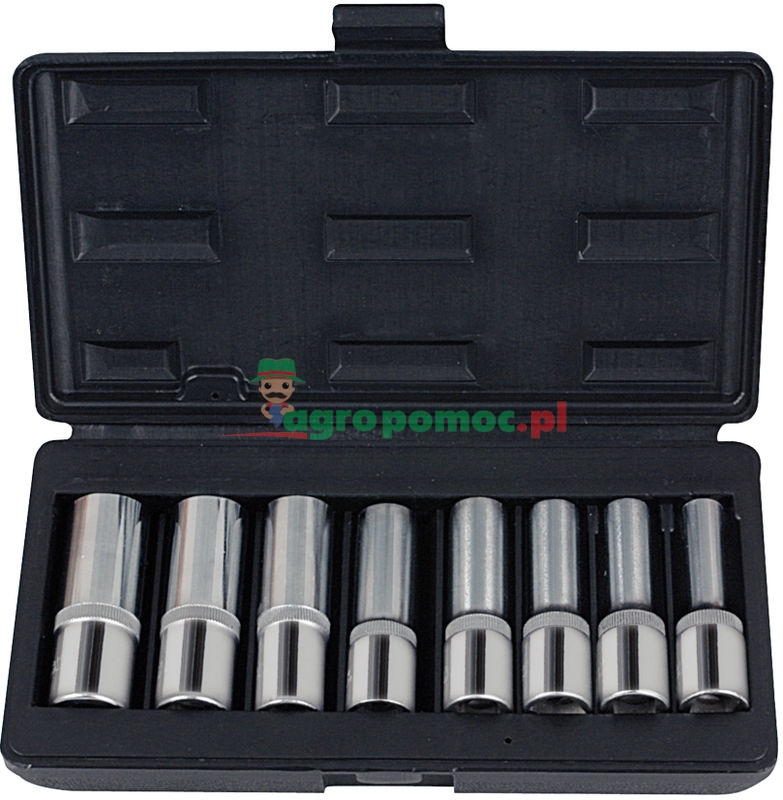 KS Tools 1/2" CHROMEplus® TX-E-Stecknuss-Satz, lang, 8 tg., E10-E24