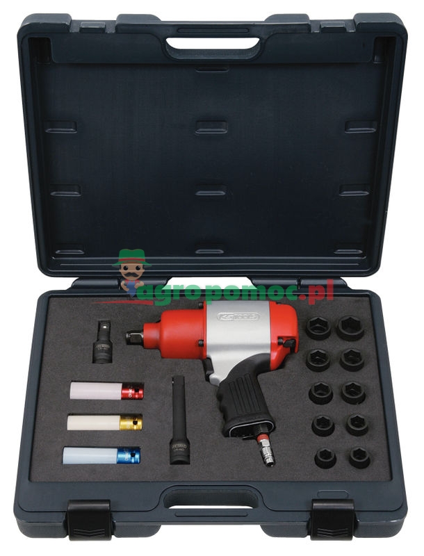 KS Tools 1/2'' Druckluft-Schlagschrauber-Satz, 810Nm, 17-tlg.