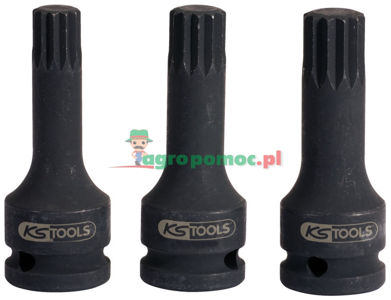 KS Tools 1/2" Kraft-Bit-Stecknuss für Vielzahn(XZN®)-Schrauben, lang, M16