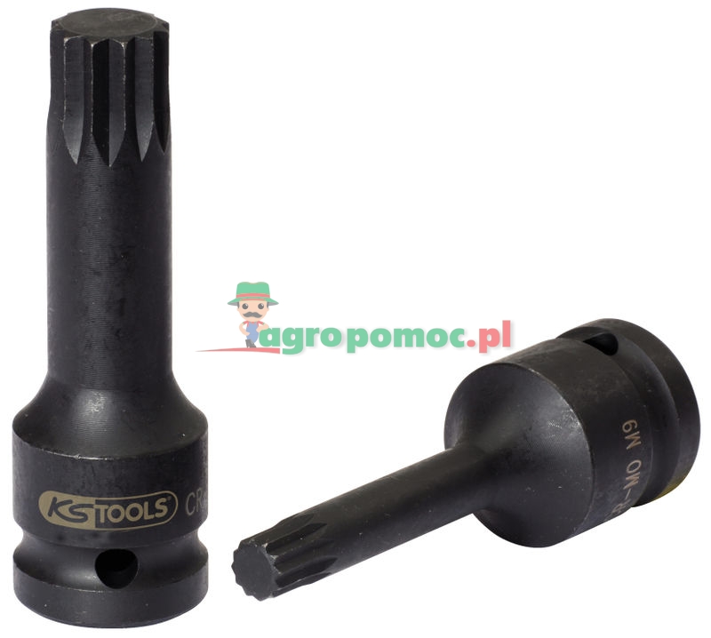 KS Tools 1/2" Kraft-Bit-Stecknuss für Vielzahn(XZN®)-Schrauben, lang, M6