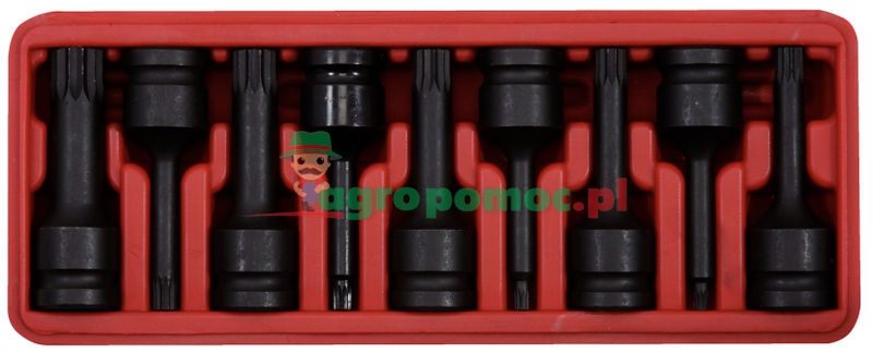 KS Tools 1/2" Kraft-Bit-Stecknuss-Satz für Vielzahn(XZN®)-Schrauben, 9-tlg.,M4-M16