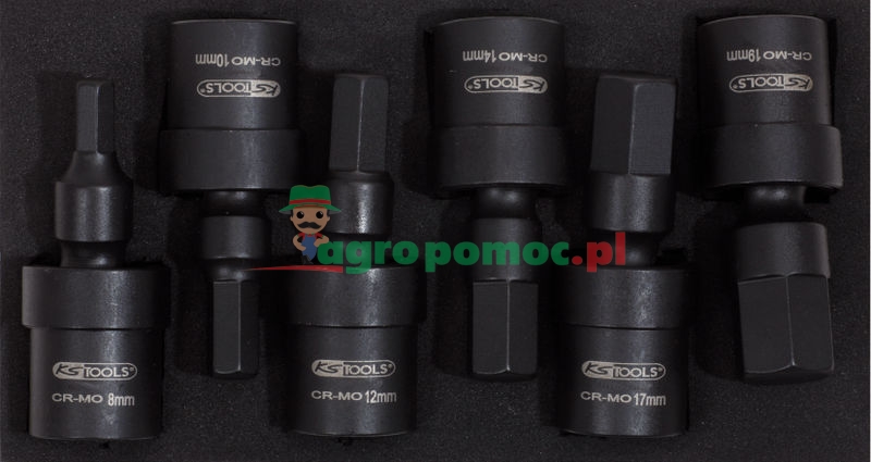 KS Tools 1/2" Kraft-Kugelgelenk-Bit-Stecknuss-Satz, 6 tg., 8-19 mm
