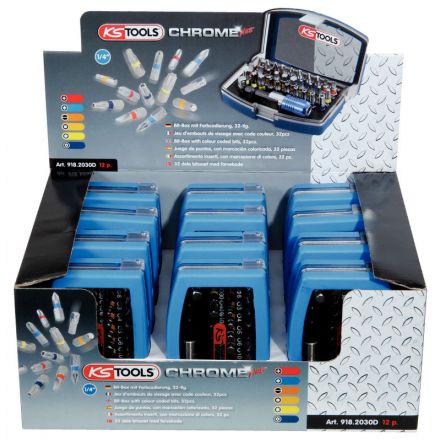 KS Tools 1/4" Bit-Satz-Display CHROMEplus®, 12 tg.