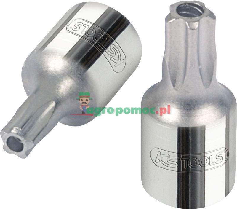 KS Tools 1/4" CHROMEplus® Bit-Stecknuss für Fünfsternschrauben mit Stirnlochbohrung, TS10