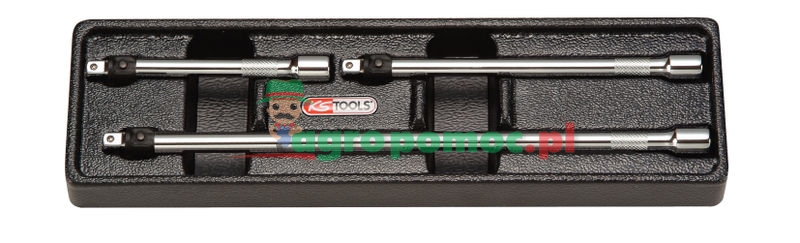 KS Tools 1/4" CHROMEplus® LOKPLUS-Verlängerungs-Satz mit Verriegelung, 3-tlg., 100-250mm