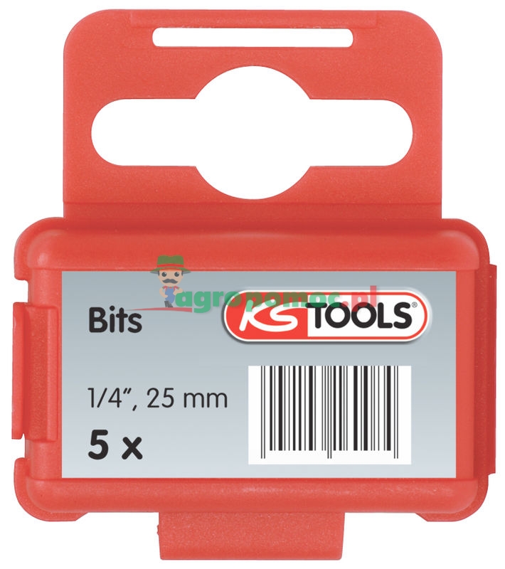 KS Tools 1/4" CLASSIC Bit für Innensechskant-Schrauben mit Stirnlochbohrung, 25 mm, 5/32''