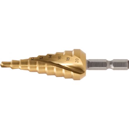 KS Tools 1/4" HSS-TiN Stufenbohrer-Bit, Ø 4-12mm
