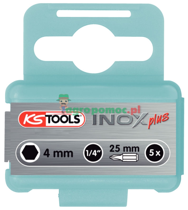 KS Tools 1/4" INOXplus® Bit für Innensechskant-Schrauben, 25mm, 6mm, 5er Pack