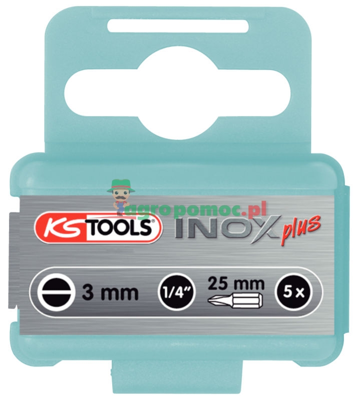 KS Tools 1/4" INOXplus® Bit für Schlitz-Schrauben, 25mm, 5,5mm, 5er Pack