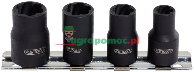 KS Tools 1/4" spirála-Profil-Stecknuss-Satz, 4-tlg., 8-13mm