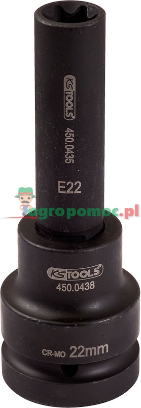 KS Tools 1" Kraft-Bit-Stecknuss für TX-E-Schrauben, lang, E22
