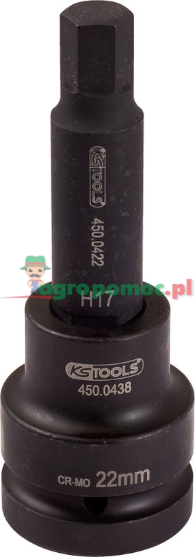 KS Tools 3/4" Kraft-Bit-Stecknuss für Innensechskant-Schrauben, lang, 17mm