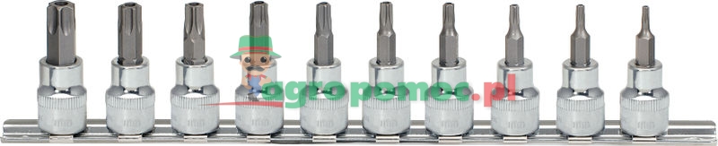 KS Tools 3/8" CHROMEplus® Bit-Stecknuss-Satz für TX-Schrauben mit Stirnlochbohrung, 10 tg., TB