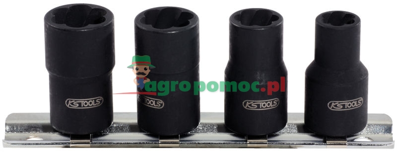 KS Tools 3/8" spirála-Profil-Stecknuss-Satz, 4-tlg., 8-13mm
