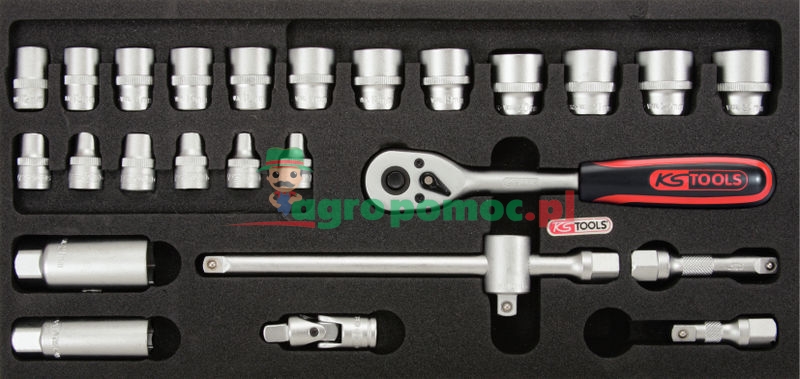 KS Tools 3/8'' SUPERLOCK Steckschlüssel-Satz, 25-tlg., 1/3 Systemeinlage