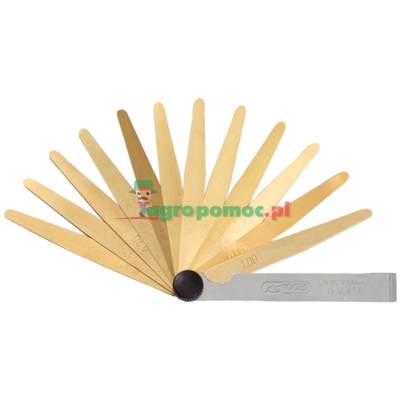 KS Tools Antimagnetische Messing-Fühlerlehre, 13 Blatt, 05-1mm