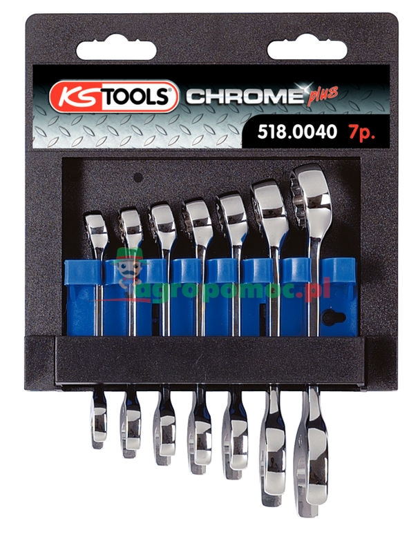 KS Tools CHROMEplus® Ringmaulschlüssel-Satz, extra prach, 7 tg., 10-19mm