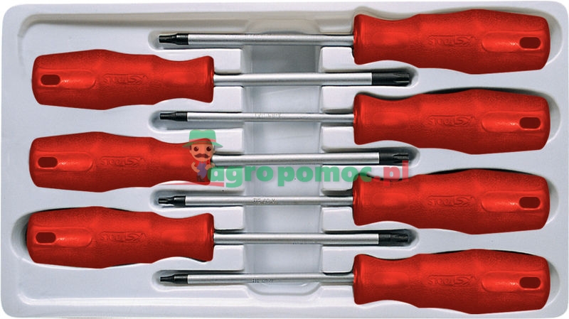 KS Tools ERGOTORQUE®basic Schraubendreher-Satz, 7-tlg., TX mit Bohrung