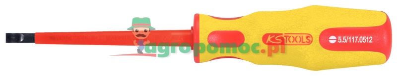 KS Tools ERGOTORQUE® VDE Schraubendreher für Schlitzschrauben, 5,5 mm