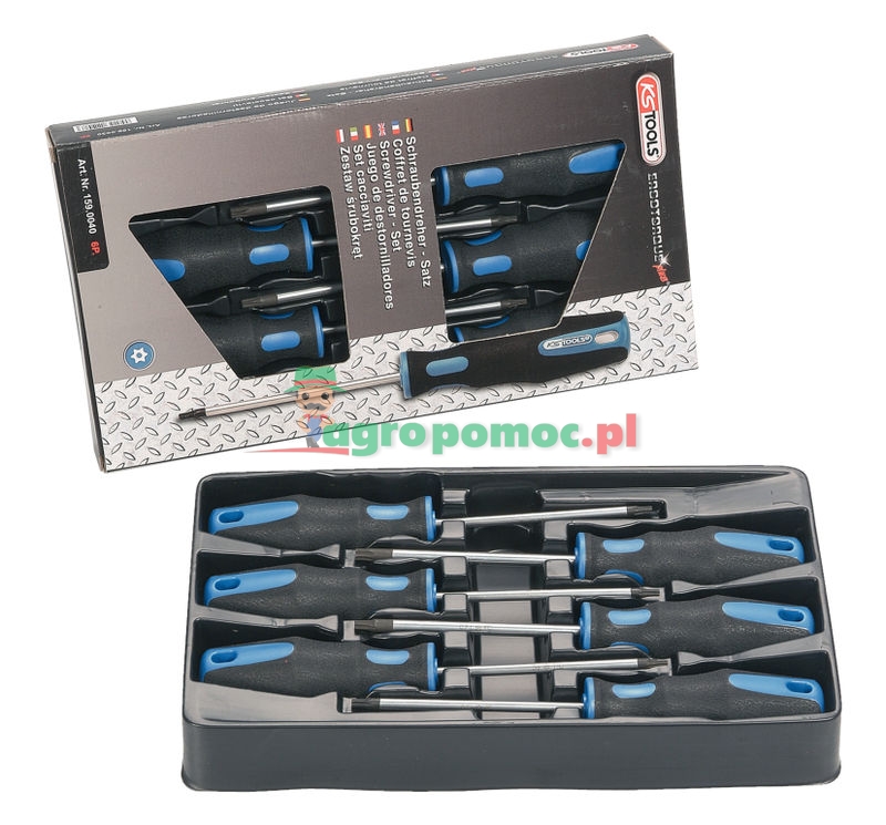 KS Tools ERGOTORQUEplus® Schraubendreher-Satz, 6-tlg., TX mit Bohrung