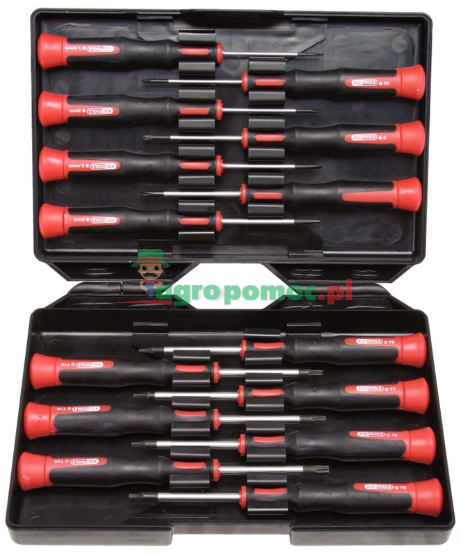 KS Tools ESD Feinmechanik-Schraubendreher-Satz PH, Schlitz und TX, 14-tlg.