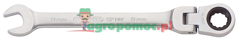 KS Tools GEARplus® Gelenk-Ratschenringmaulschlüssel, 9 mm