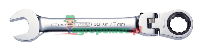 KS Tools GEARplus® Gelenk-Ratschenringmaulschlüssel, feststellbar, 9 mm