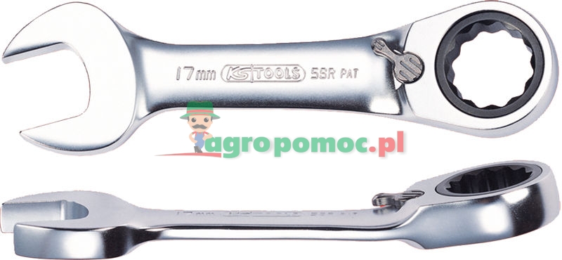 KS Tools GEARplus® Ratschenringmaulschlüssel, extra kurz, 16mm