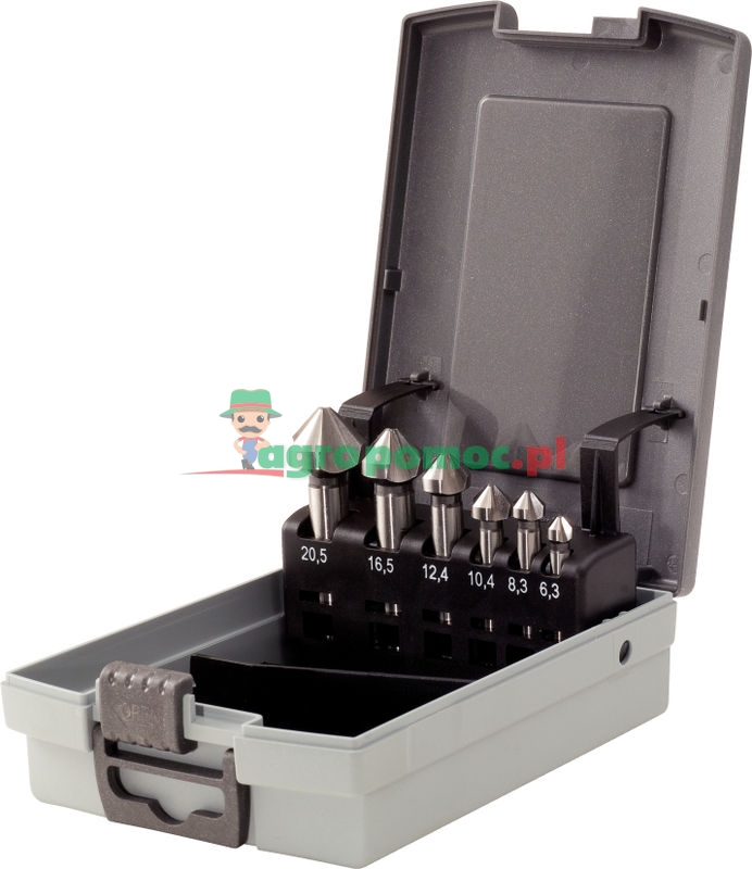 KS Tools HSS Co 5 Kegel- und Entgratsenker-Satz 90° in Kunststoffkassette, 6-tlg., 6,3-20,5mm