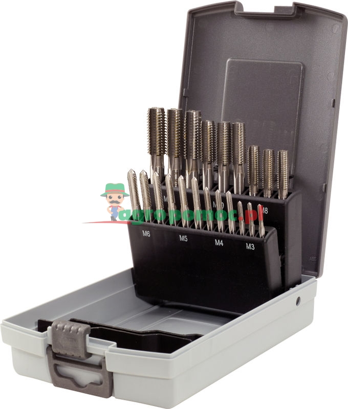 KS Tools HSS CO Handgewindebohrer-Satz M in Kunststoffkassette, 21-tlg., M3-M12