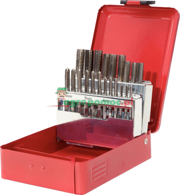 KS Tools HSS CO Handgewindebohrer-Satz M in Stahlblechkassette, 21-tlg., M3-M12