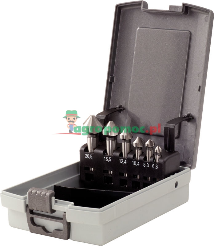 KS Tools HSS Kegel- und Entgratsenker-Satz 90° in Kunststoffkassette, 6-tlg., 6,3-20,5mm