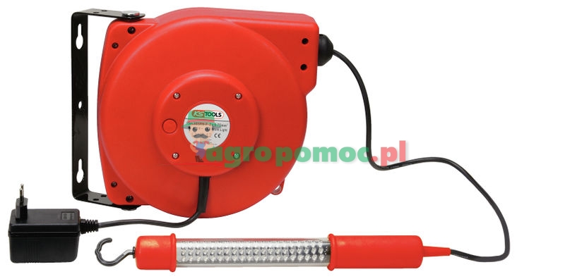 KS Tools Kabelaufroller mit LEDMAX Werkstatt-Stabhandlampe S8, 2-tlg.