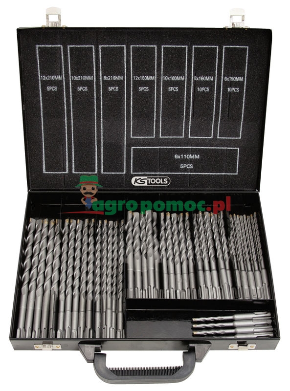 KS Tools SDS-plus Hammerbohrer-Satz in Metallkoffer, 50 tg., 6-12 mm