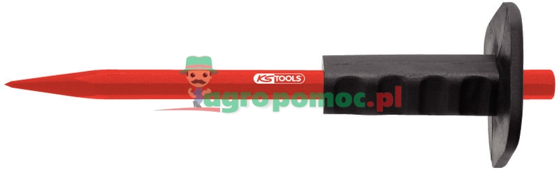 KS Tools Spitzmeißel mit Handschutzgriff, 8-kant, 250mm