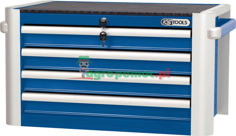 KS Tools ULTIMATEline BLAU/SILBER Werkstattwagenaufsatz, mit 4 Schubladen