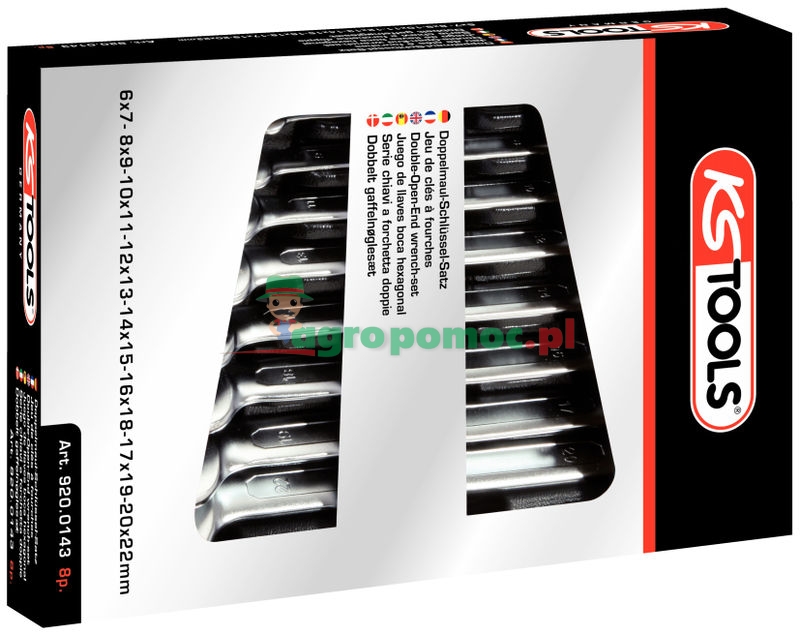KS Tools ULTIMATEplus Doppel-Maulschlüssel-Satz, 8 tg., 1/4 "x5/16"-1.1/16"-1.1/4"