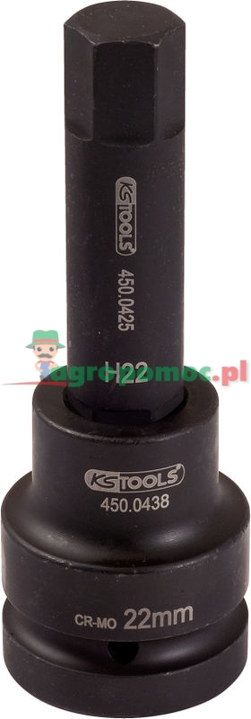 KS Tools 1" Kraft-Bit-Stecknuss für Innensechskant-Schrauben, lang, 17mm